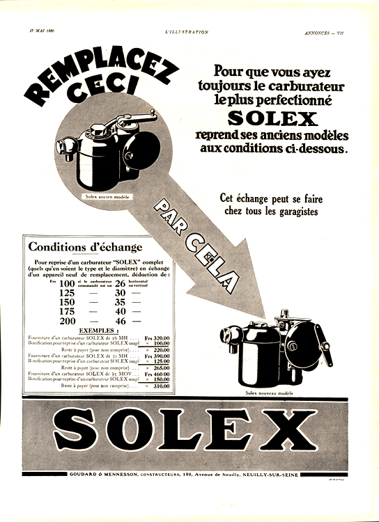 Solex Carburetors 1930 0001