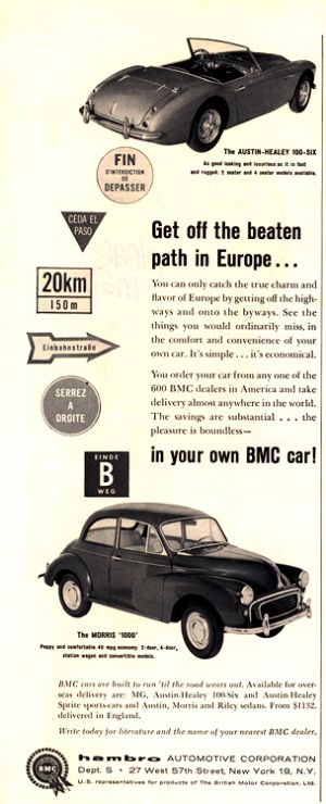 BMC 1959 Morris, Austin-Healey 0001