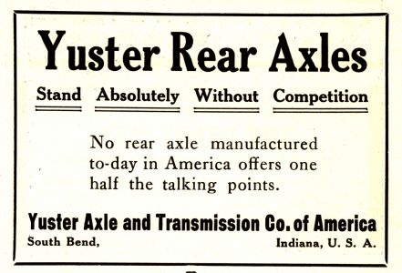 Yuster Axle And Transmission Co. Rear Axles 1910 0001